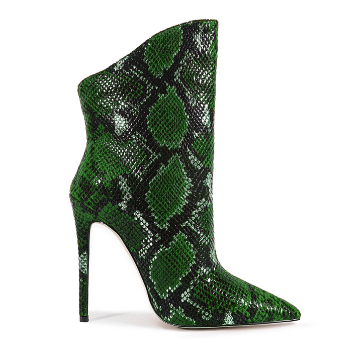 EXIKU Snake Skin Printed Ankle Boots