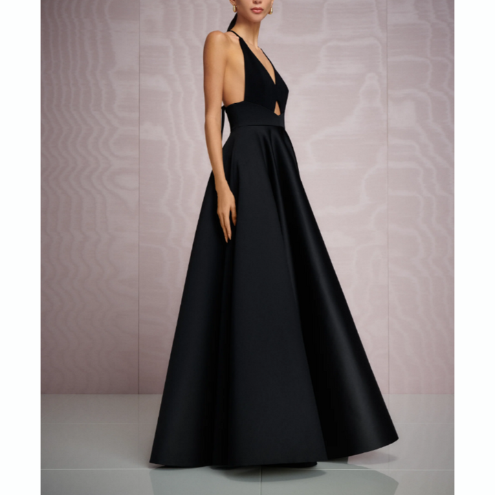 FOBEL Deep V Evening Dress Gown
