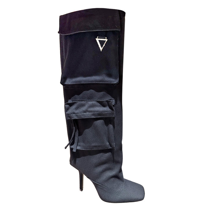 HCNZX Stiletto Denim High Knee Boots
