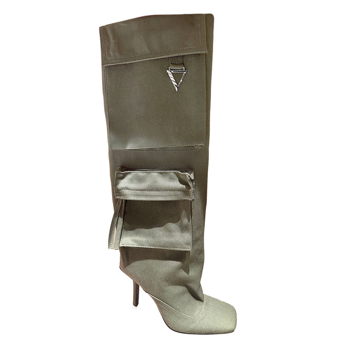 HCNZX Stiletto Denim High Knee Boots