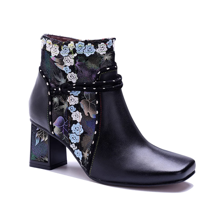 MIZUG Ethnic Style Western Cowboy Ankle Boots