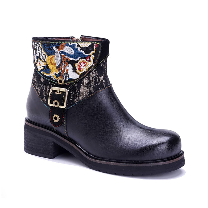 MIZUG Ethnic Style Western Cowboy Ankle Boots