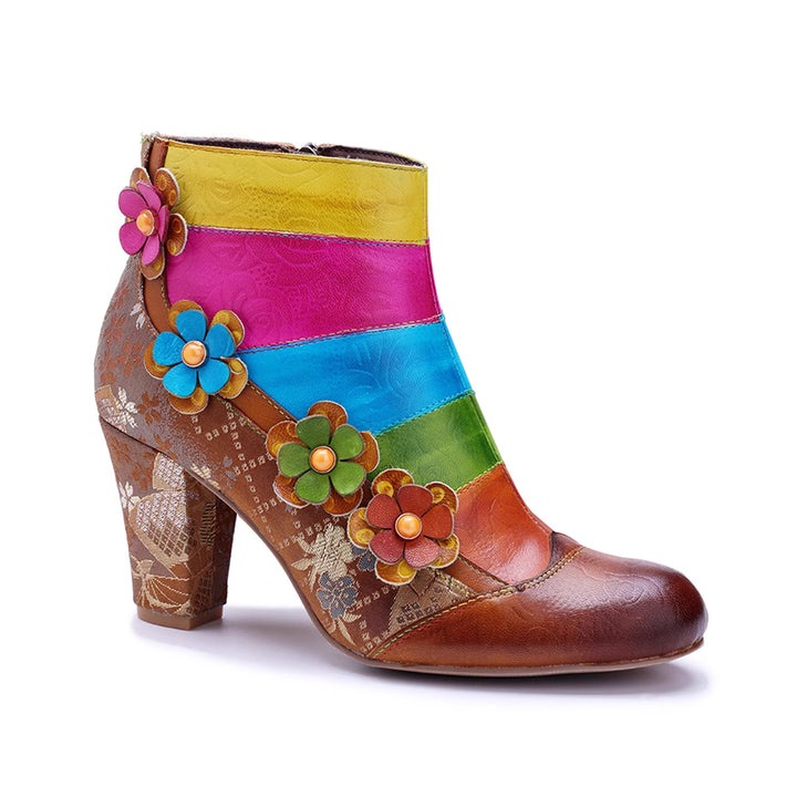 MIZUG Ethnic Style Western Cowboy Ankle Boots