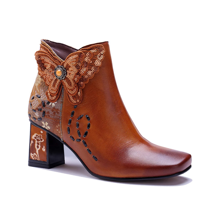 MIZUG Ethnic Style Western Cowboy Ankle Boots