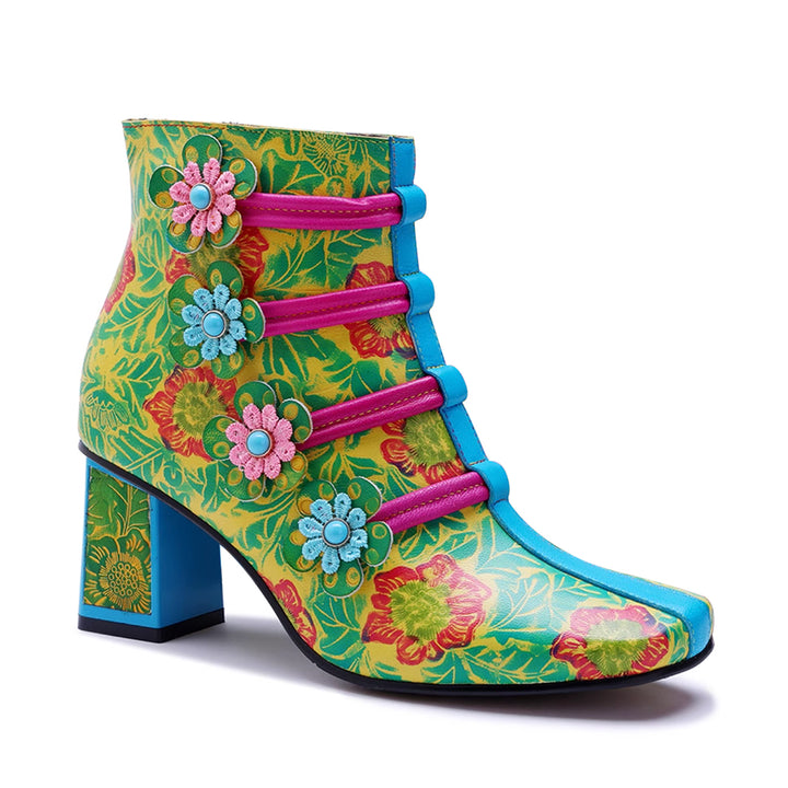 MIZUG Ethnic Style Western Cowboy Ankle Boots