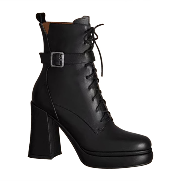MULIF Buckled Platform Ankle Boots