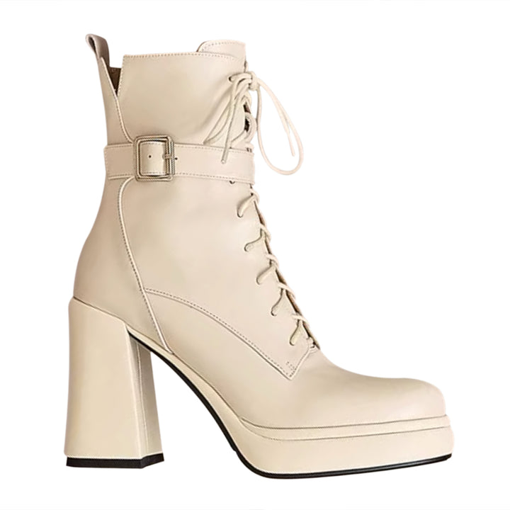 MULIF Buckled Platform Ankle Boots