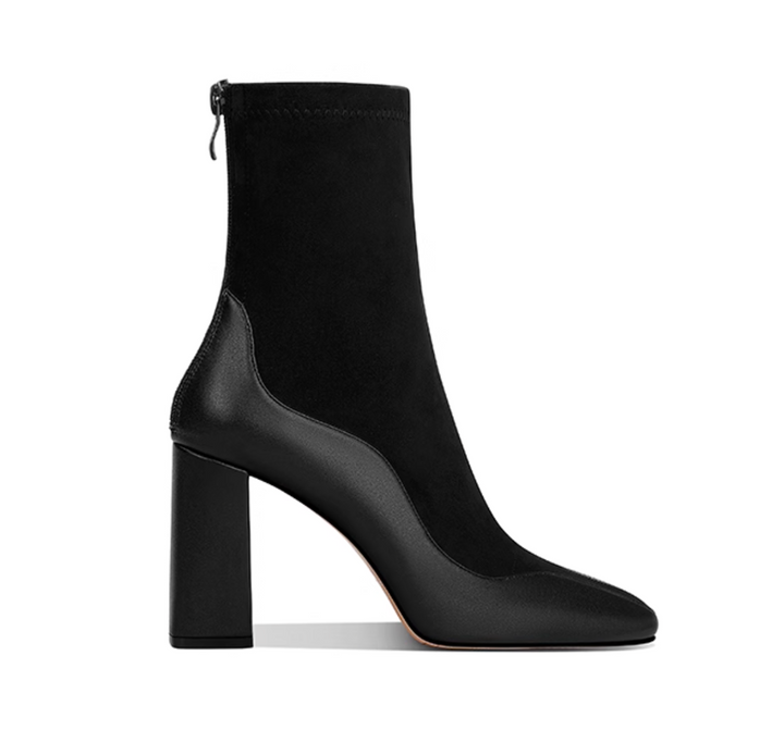 ROYTM Suede Block Heel Ankle Boots - 8 CM