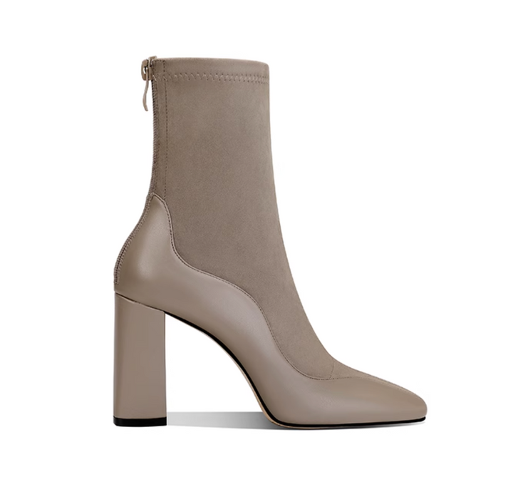 ROYTM Suede Block Heel Ankle Boots - 8 CM