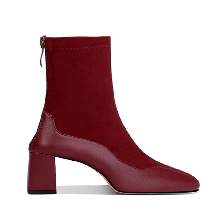 ROYTM Suede Block Heel Ankle Boots - 6 CM