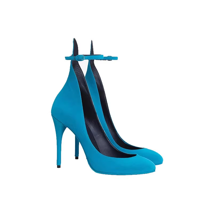 SKPON Patent Leather Ankle Strap High Heel Pumps