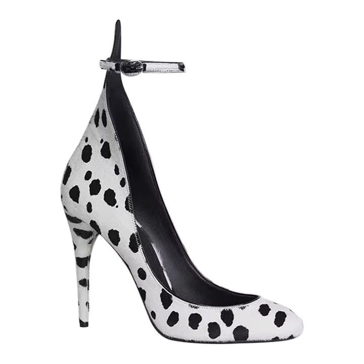SKPON Patent Leather Ankle Strap High Heel Pumps