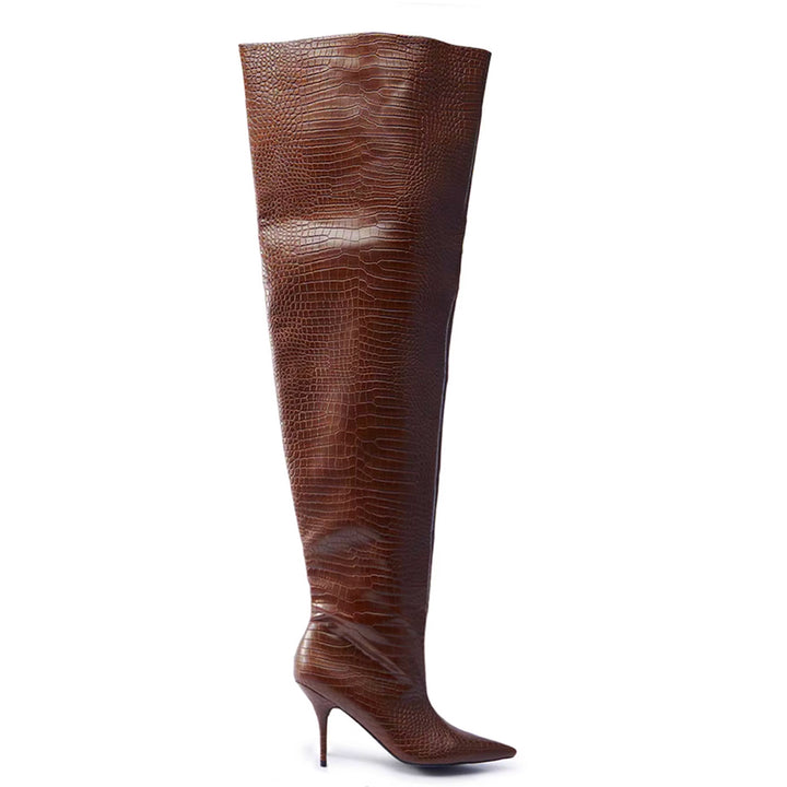 STWTX Stiletto Heel Knee High Boots - 11cm