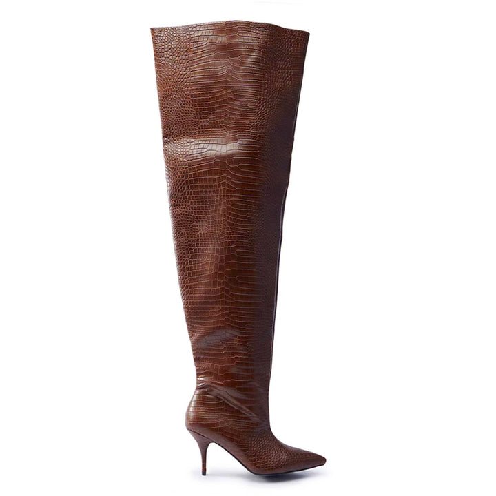 STWTX Stiletto Heel Knee High Boots - 8cm