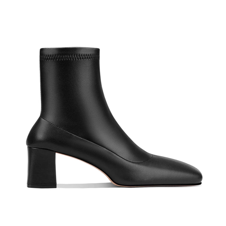 TOWVB Block Heel Ankle Boots - 6 CM
