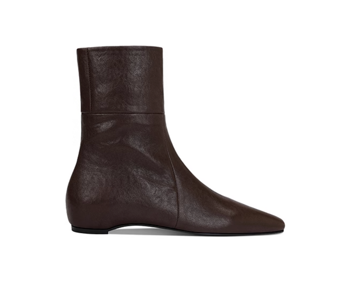 UMTIN Leather Flat Ankle Boots
