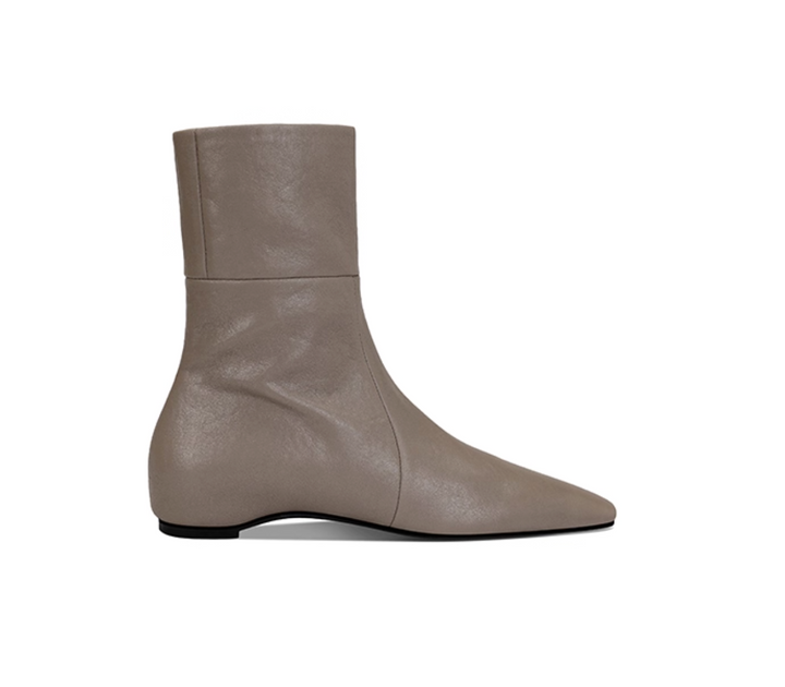 UMTIN Leather Flat Ankle Boots