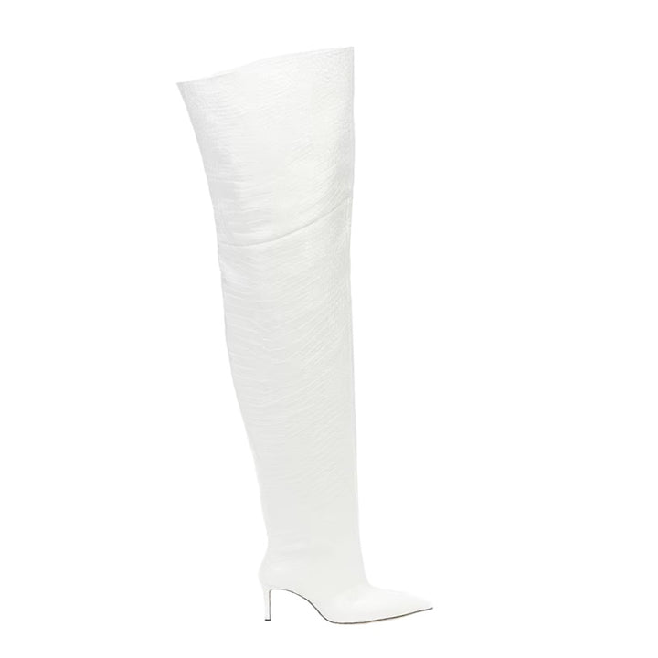 WMZDX Leather Over The Knee Boots - 8cm