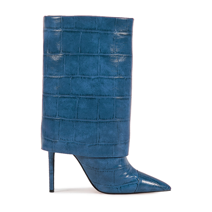 WUTON Stone Pattern Leather Boots