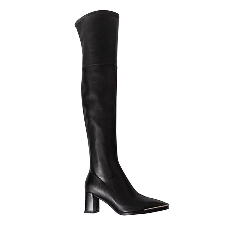 XCTXZ Block Heel Over The Knee Boots