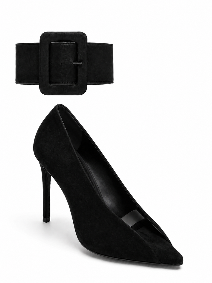 SEVTB OPEN VAMP FLOATING BUCKLE PUMPS
