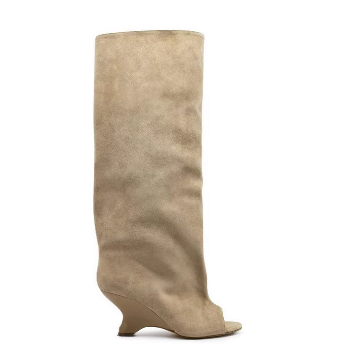 FLECI Sculptured Heel Knee High Boots - 6.5 CM