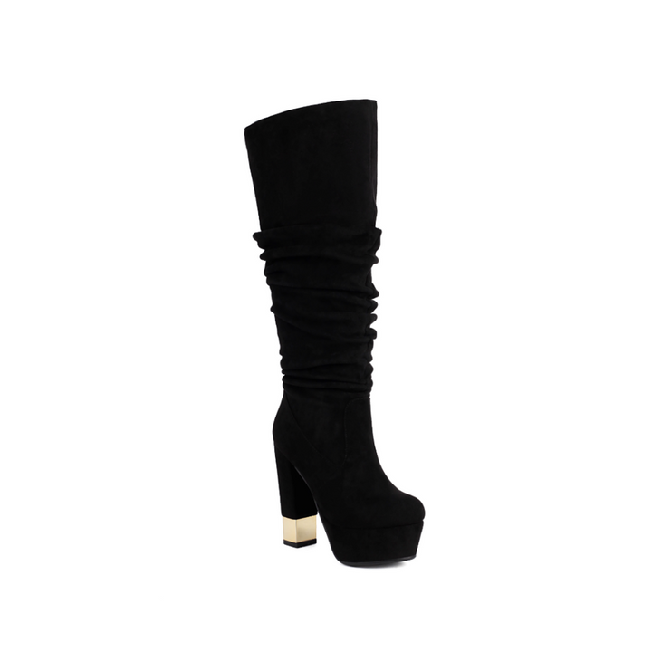 DUOSL Block Heel Platform Knee High Boots