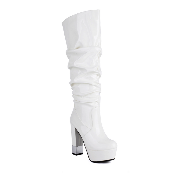 DUOSL Block Heel Platform Knee High Boots