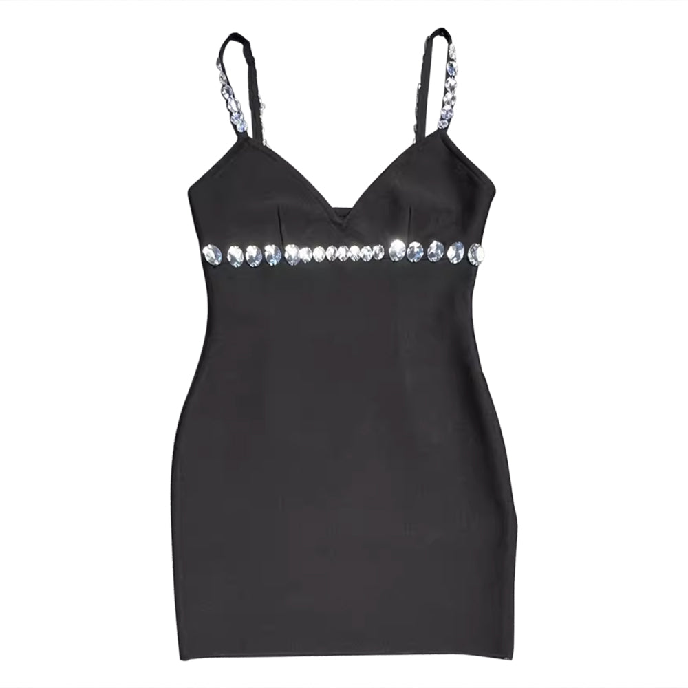 TLIUI Slip V-neck Mini Evening Dress Gown