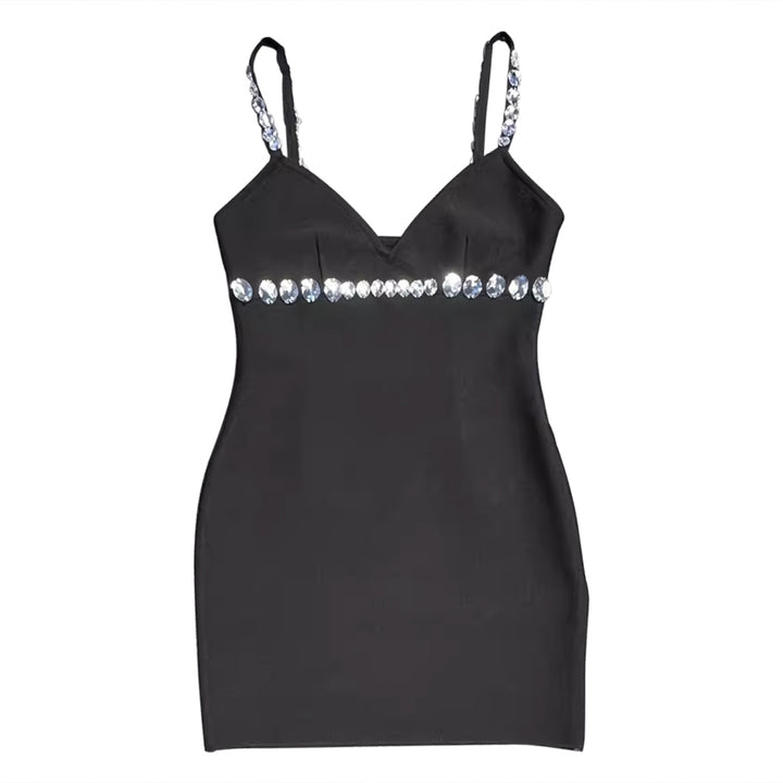 TLIUI Slip V-neck Mini Evening Dress Gown