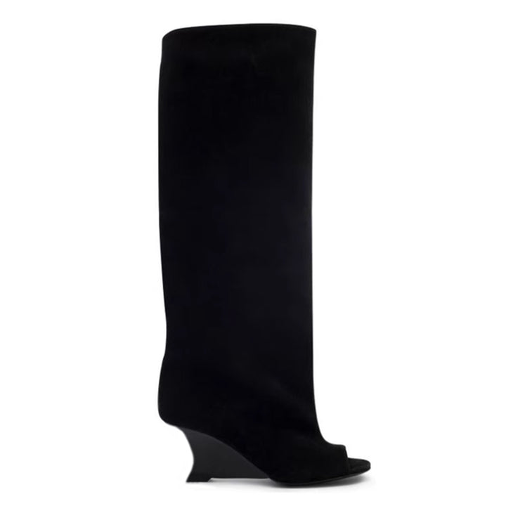 FLECI Sculptured Heel Knee High Boots - 9 CM