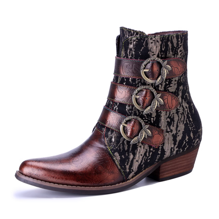 MIZUG Ethnic Style Western Cowboy Ankle Boots