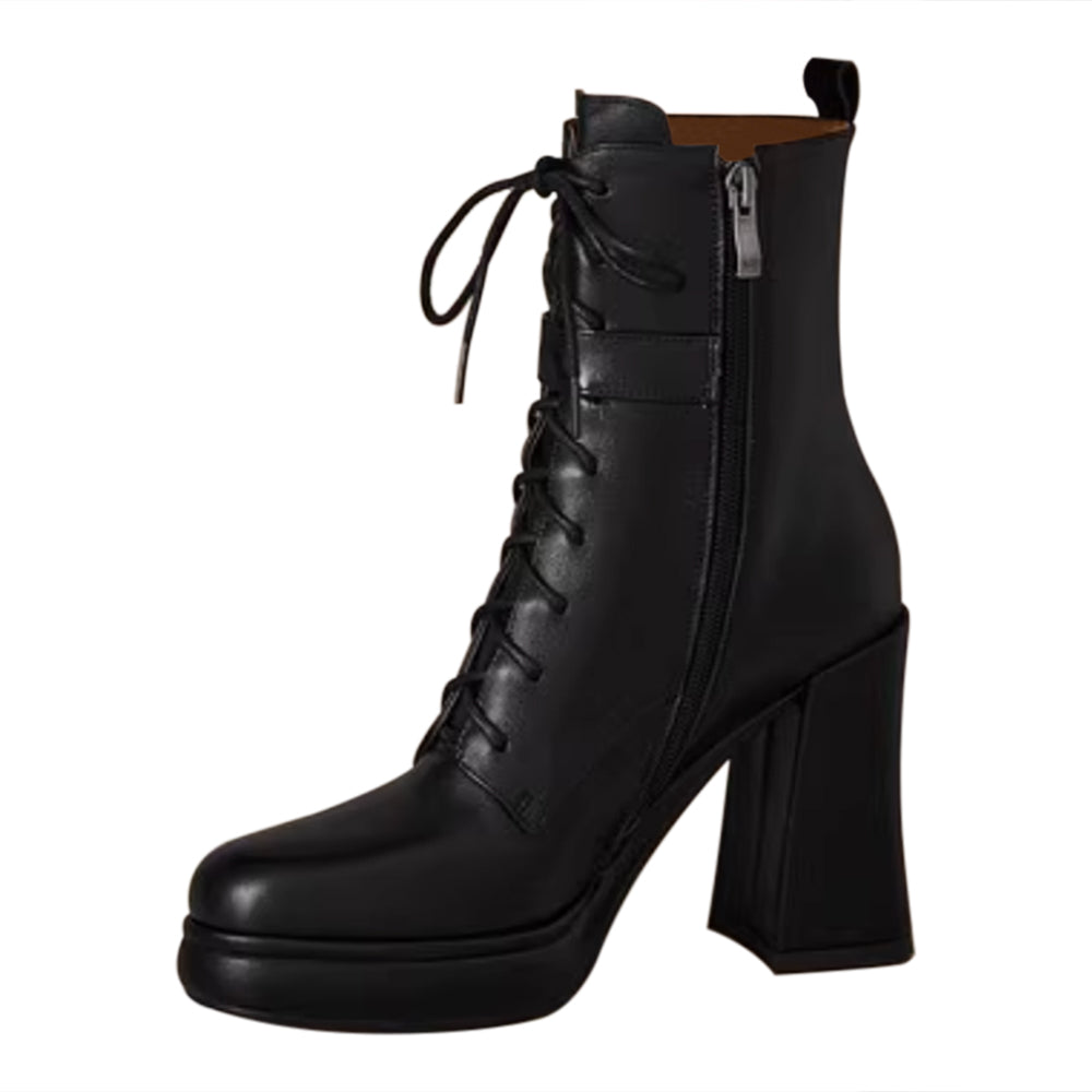 MULIF Buckled Platform Ankle Boots
