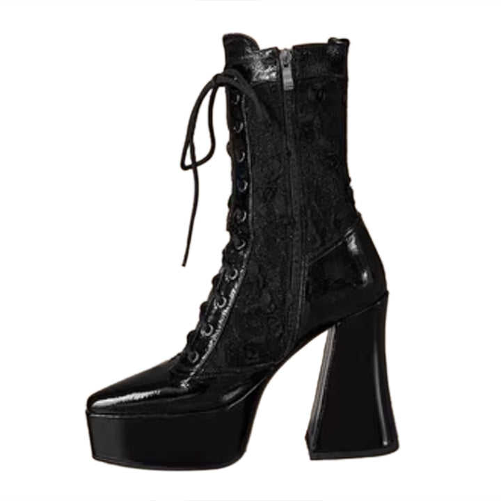 MULIF Lace Up Platform Ankle Boots