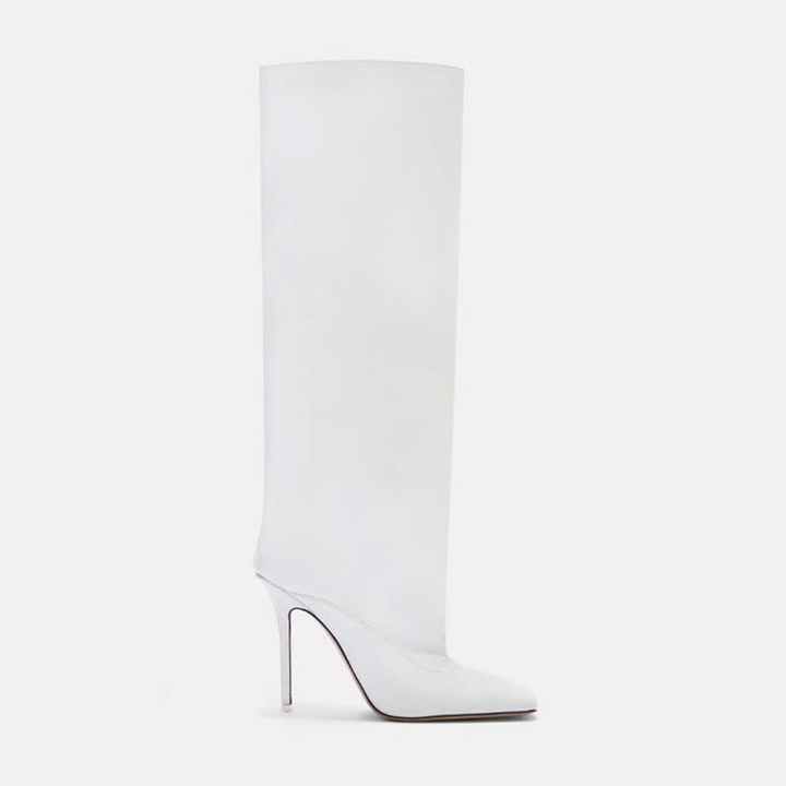 PONUM Square-toe Stiletto High Heel Knee High Boots