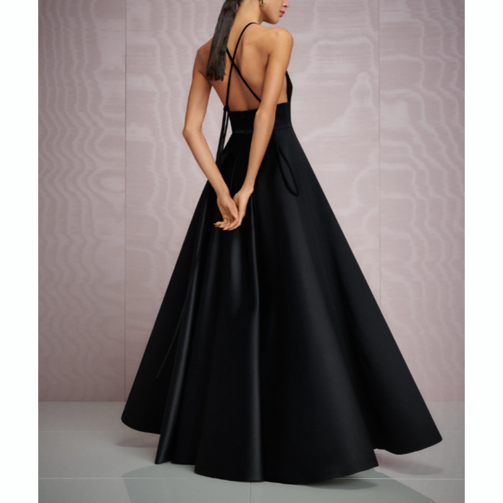 FOBEL Deep V Evening Dress Gown