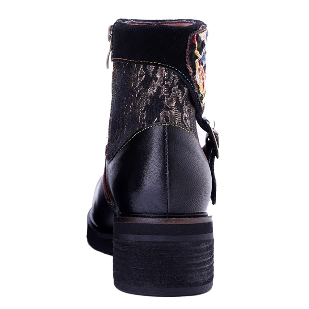 MIZUG Ethnic Style Western Cowboy Ankle Boots