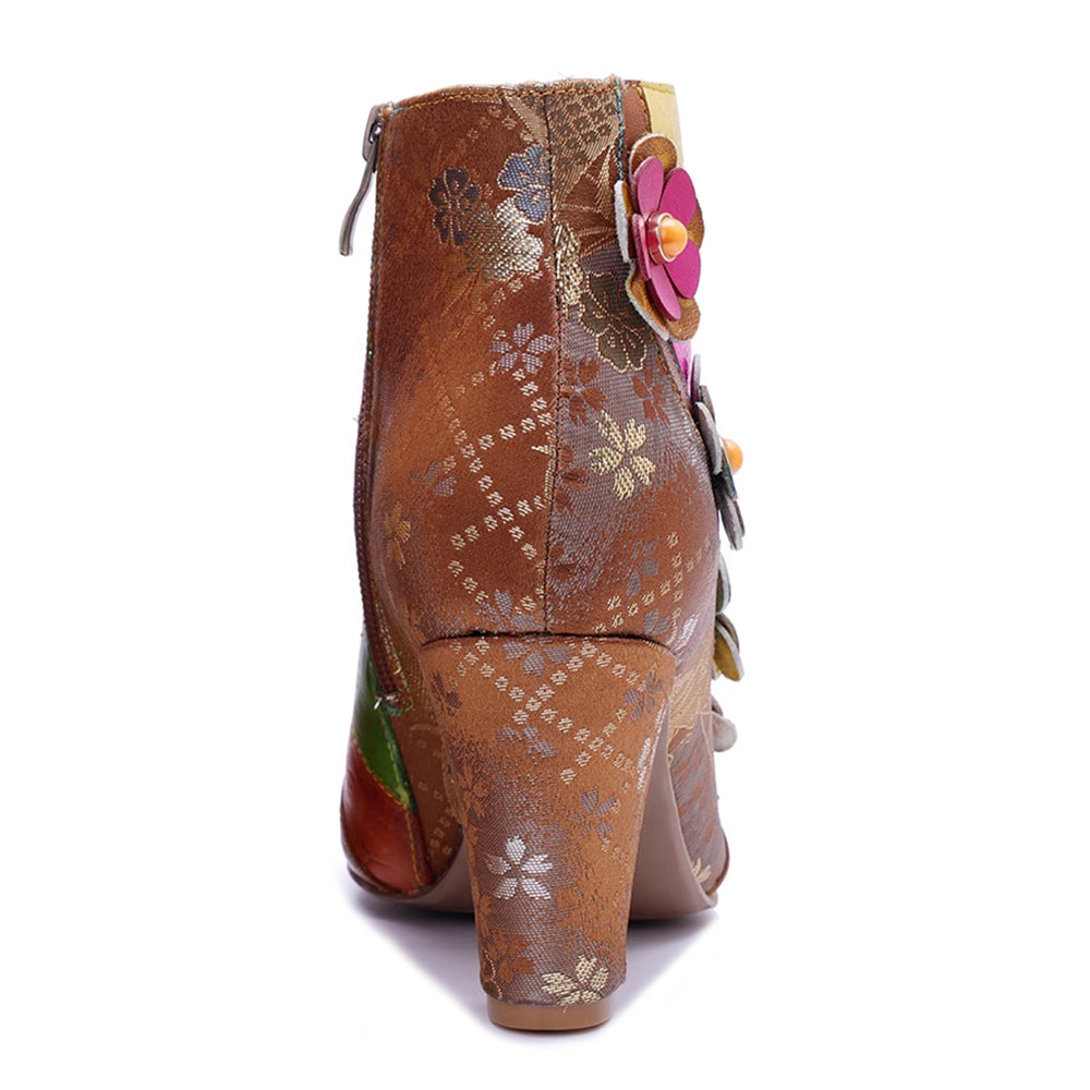 MIZUG Ethnic Style Western Cowboy Ankle Boots