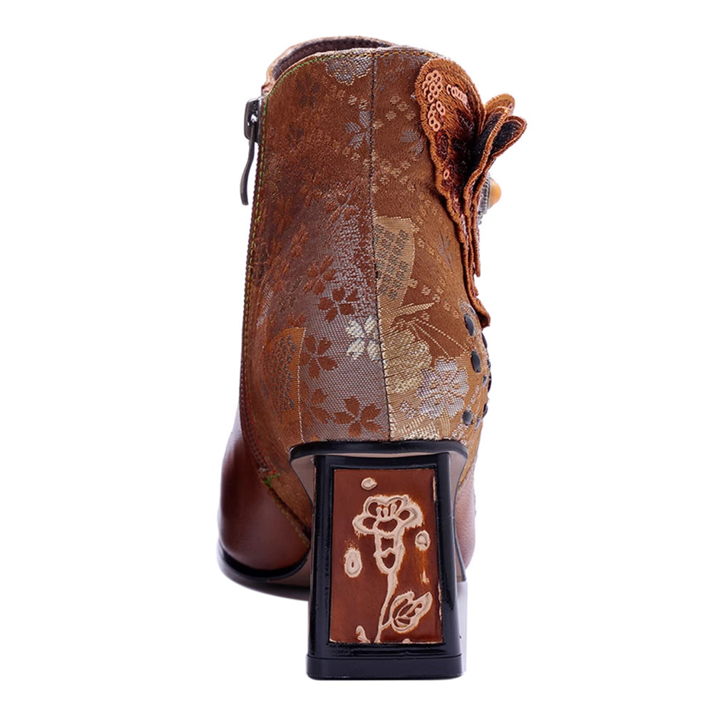 MIZUG Ethnic Style Western Cowboy Ankle Boots