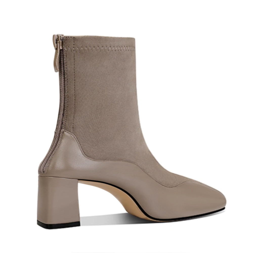 ROYTM Suede Block Heel Ankle Boots - 6 CM