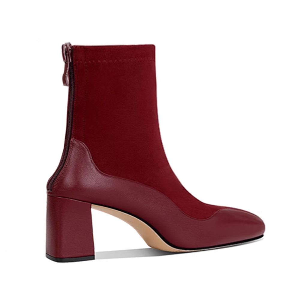 ROYTM Suede Block Heel Ankle Boots - 6 CM