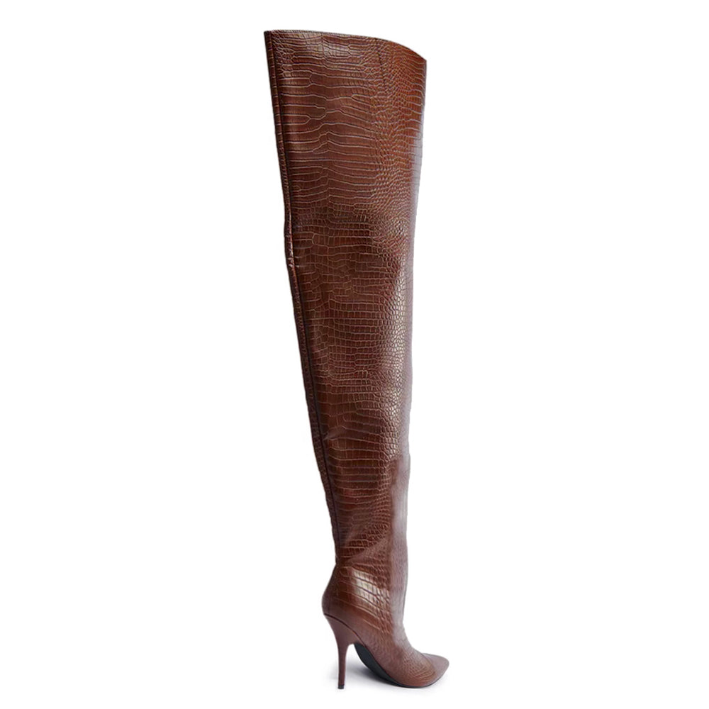 STWTX Stiletto Heel Knee High Boots - 11cm