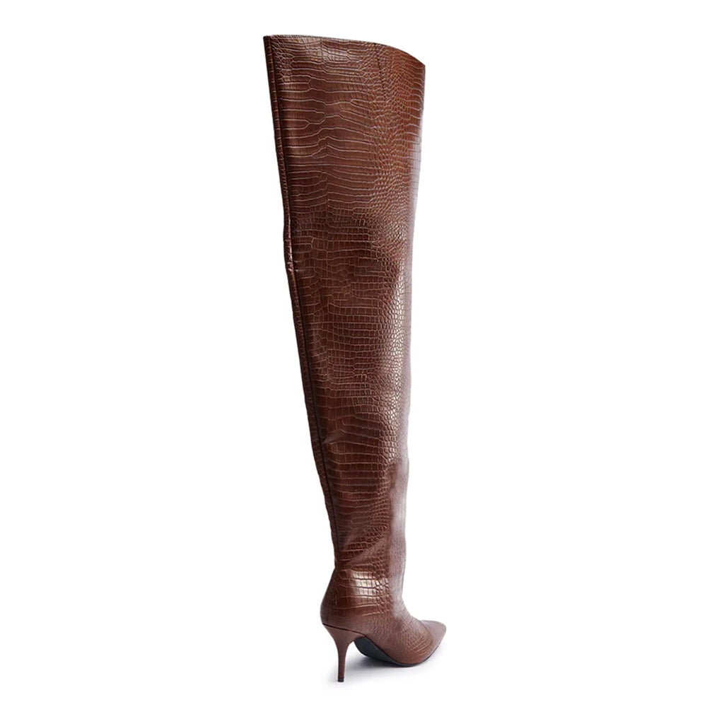 STWTX Stiletto Heel Knee High Boots - 8cm