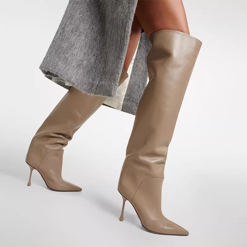 ROEVM Stiletto High Heel Knee High Boots