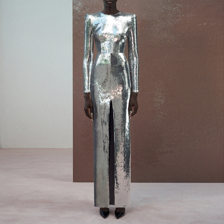 HALLA Sequinned Evening Dress Gown