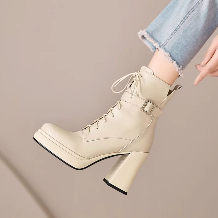 MULIF Buckled Platform Ankle Boots