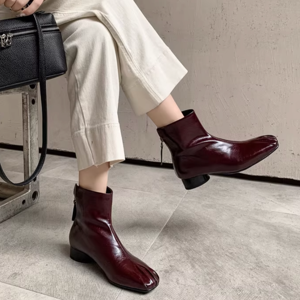 BKXDX Leather Ankle Boots