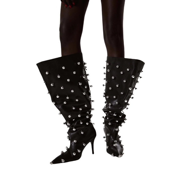 MAODI Studded Knee High Boots