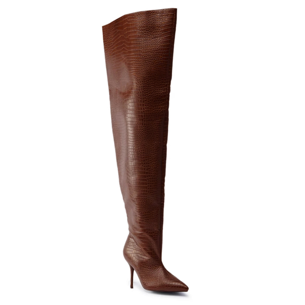 STWTX Stiletto Heel Knee High Boots - 11cm