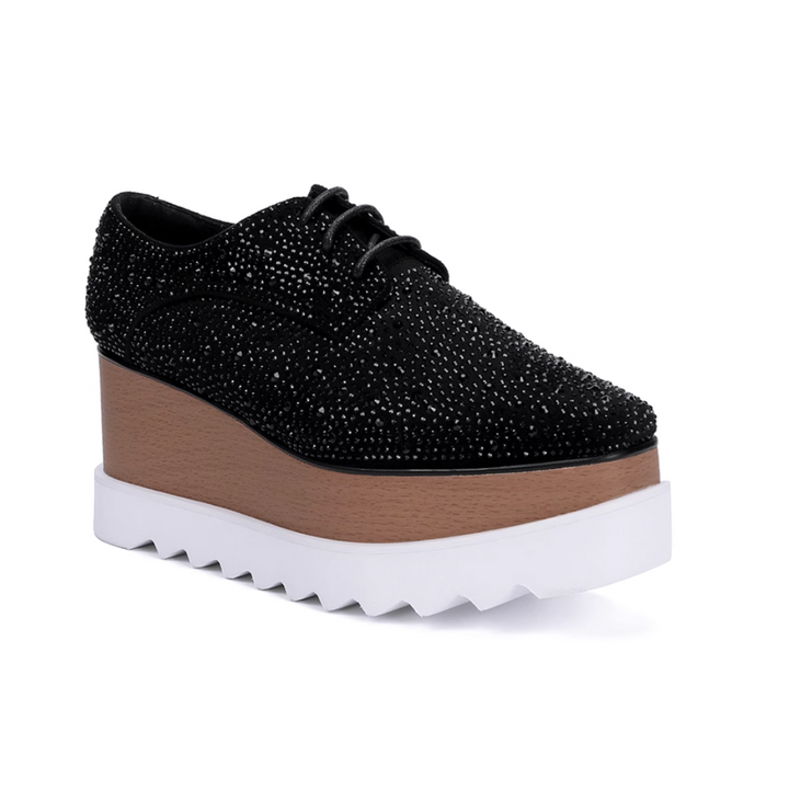 SUIZN Lace Up Suede Platform Sneakers